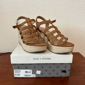 NWB Sun + Stone Women Wedge Sandals 7(6.5)